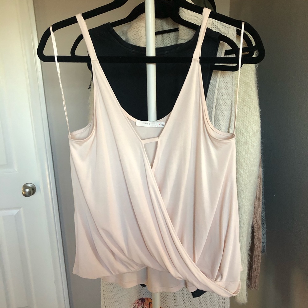 Lush blush colored draped tank